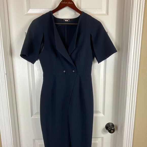 The Fifth Label Womens Navy Blue Manhattan V Neck Jumpsuit Romper Size Medium H3 - Picture 8 of 12